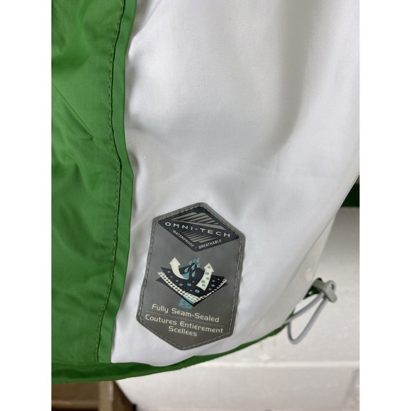 Columbia Women Green white Jacket omni-tech jacket size M rain jacket flaw - Picture 12 of 16